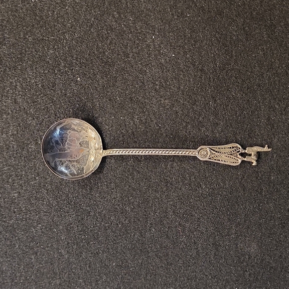Kitchen Vintage Silver Peru Llama Small Salt Spoon Poshmark